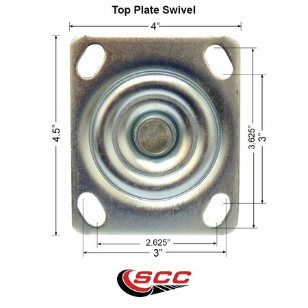 Service Caster Tool Box Caster Wheel Set 6'' Solid Polyurethane Swivel Casters, 4PK TOOL-SCC-30CS620-SPUR-2-TLB-2